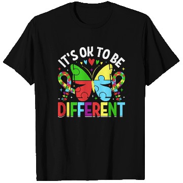 Discover It’s OK to Be Different Autism Awareness Butterfly T Shirts