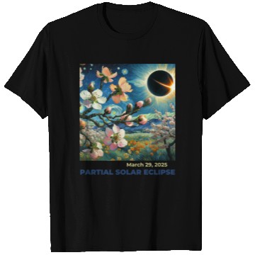 Discover March 29, 2025 Partial Solar Eclipse Blossoms T Shirts
