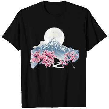 Discover Japanese mount fuji Sakura tree Cherry blossom T Shirts