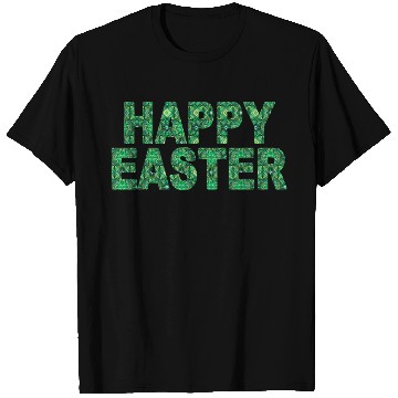 Discover Happy Easter Green Swirl Font Easter Gift T Shirts