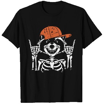 Discover Rocker Raccoon Bones T Shirts