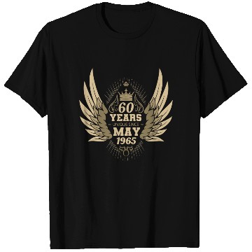Discover 60th birthday angel wings unique since May 1965 T Shirts