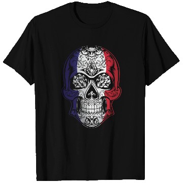 Discover France X Head Skull Flag T Shirts
