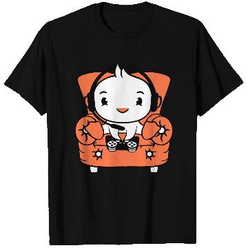 Discover Duck gamer gaming controller headset armchair cute T Shirts
