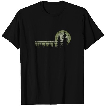 Discover Minimalist Forest Sunset Illustration T Shirts