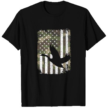Discover Goose Hunting Camo US Flag For Hunter Camouflage T Shirts