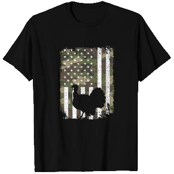 Discover Turkey Hunting Camo US Flag For Hunter Camouflage T Shirts