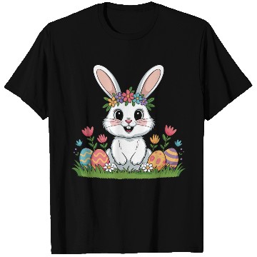 Discover Easter Bunny Flower Crown Spring Eggs T Shirts