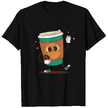 Discover Playful Coffee Cup Character Design T Shirts