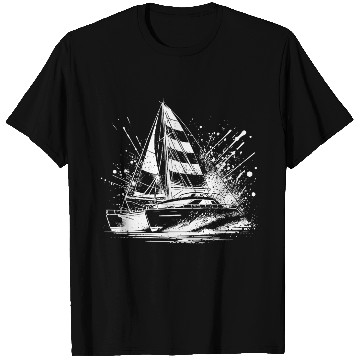 Discover Catamaran Double Hull Sailing Boat With Sails T Shirts