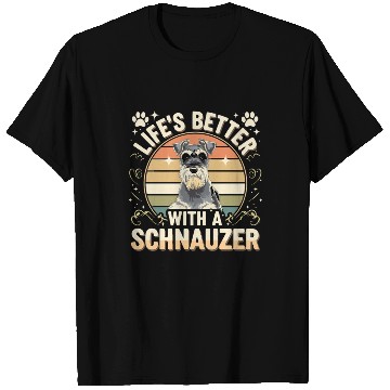 Discover Life's Better With A Schnauzer Retro Dog Lover T Shirts