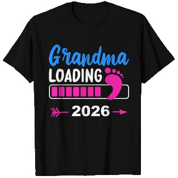 Discover Grandma Loading 2026 Pink Footprint T Shirts