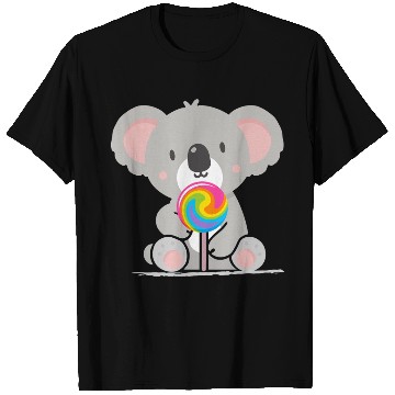 Discover Cute koala with a colorful lollipop T Shirts