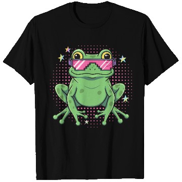 Discover funky frog with pixel glasses T Shirts