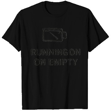 Discover RUNNING ON EMPTY – Black Thread on Beige T Shirts