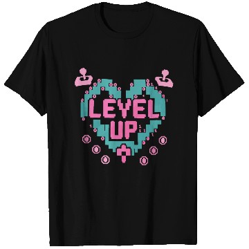 Discover Retro Gamer’s Code Pixel Heart T Shirts - Level Up