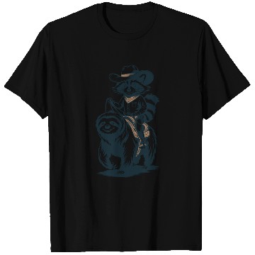 Discover Raccoon Sloth Adventure: Cowboy Style Fun T Shirts
