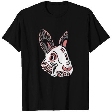Discover Fantasy Rabbit Face in Ethnic Strokes T Shirts