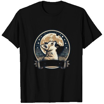 Discover chihuahua-howling-vintage-moon-vector-T Shirts-desig