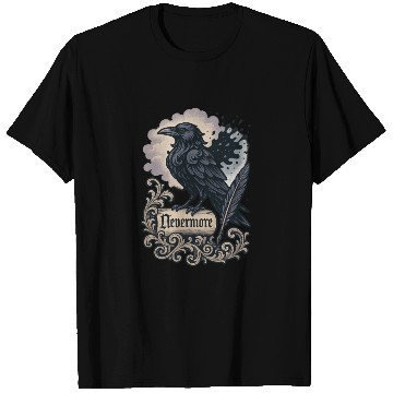 Discover Baroque Raven Nevermore Scroll Poe Poetry T Shirts