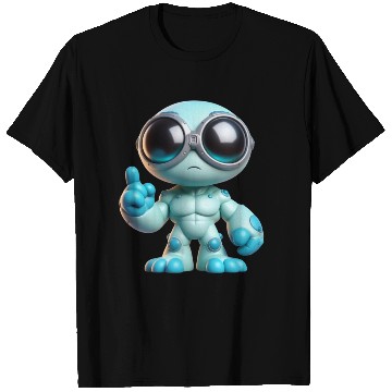 Discover Blue Alien Robot with Goggles T Shirts