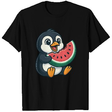 Discover Penguin with Watermelon Summer Fruit T Shirts