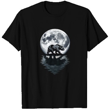 Discover Bear Silhouette Under Full Moon – Wilderness Wildl T Shirts