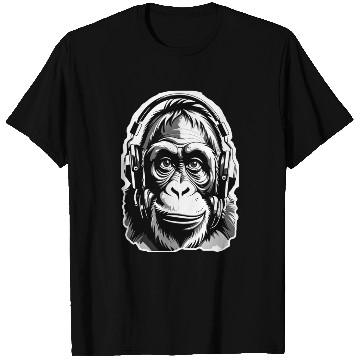 Discover Urban Gorilla Headphones Design T Shirts