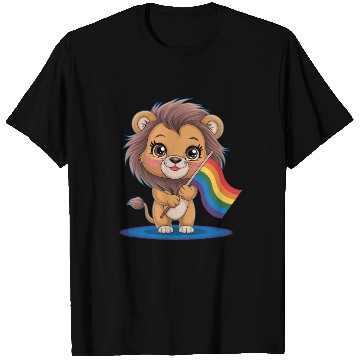 Discover Cute Lion With Rainbow Flag T Shirts