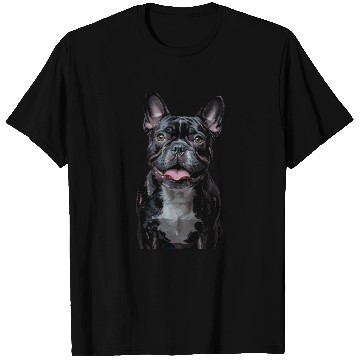Discover Charming French Bulldog Portrait Capturing Joyful T Shirts