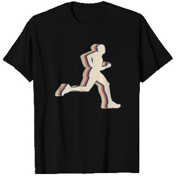 Discover Runner Marathon Running Retro Line Art T Shirts