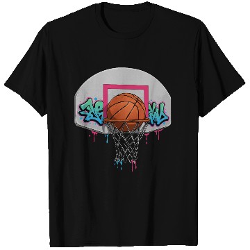 Discover Graffiti Basketball Hoop Neon Drip T‑T Shirts
