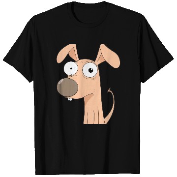 Discover Goofy Cartoon Dog with Bulging Eyes T Shirts