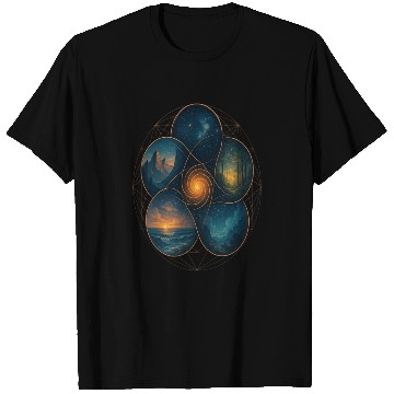 Discover Sacred Elements - Cosmic Nature Mandala T Shirts