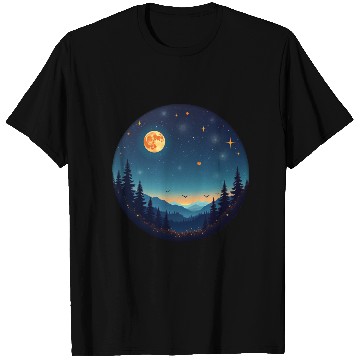 Discover Starry Night Mountain T Shirts