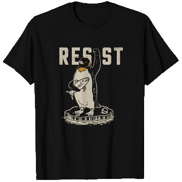 Discover Funny Protest Against Tariffs Resist Penguin T Shirts