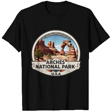 Discover Arches National Park USA Logo T Shirts