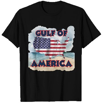 Discover Map of American Flag Overlaying Waves T Shirts