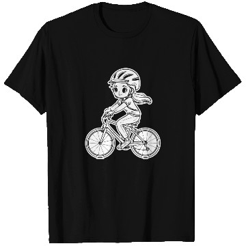 Discover Cycling Girl Sketch T Shirts