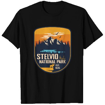 Discover Stelvio National Park Italy Vintage Sunset Camping T Shirts