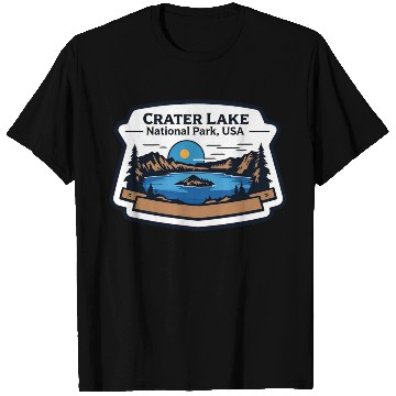 Discover Crater Lake National Park Southern Oregon USA Logo T Shirts