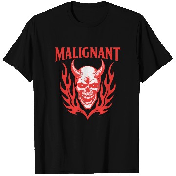 Discover MALIGNANT Demon Skull Graphic T Shirts – Bold Darkwear
