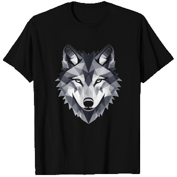 Discover artistic representation of a wolf's face T Shirts