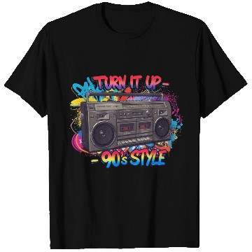 Discover Turn It Up 90s Style Boombox T Shirts