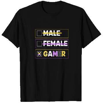 Discover Gender Pronouns Male Female Gamer T Shirts