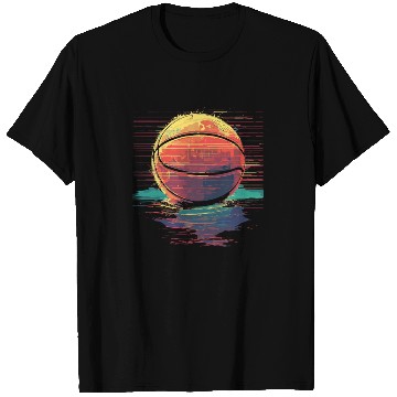 Discover Basketball Ball Retrowave T Shirts