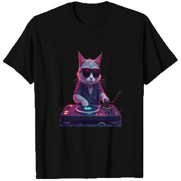 Discover Cosmic Cat DJ T Shirts