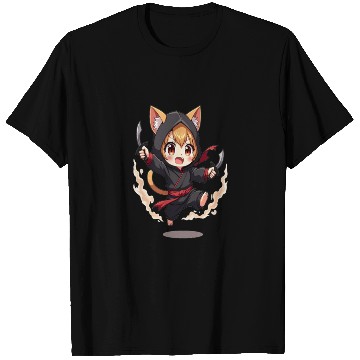 Discover Chibi Ninja Cat T Shirts