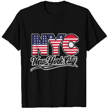 Discover Patriotic Design Featuring NYC Text With flag T Shirts