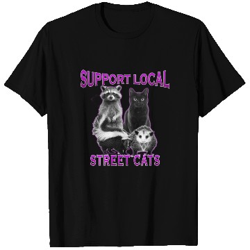 Discover Support Local Street Cats Funny Rescue Cat Lover T Shirts